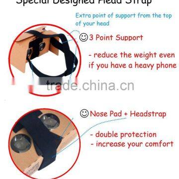 Cardboard V2, Version 2 or V2.0, Newest 3D VR Virtual Reality Glasses, Nose Pad, NFC ,head Strap QR Code photo-4