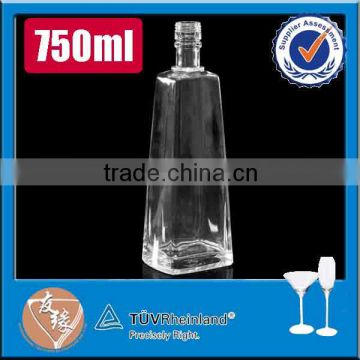 Triangle 750ml custom made screw top vodka glass voss bottle                        
                                                                                Supplier's Choice