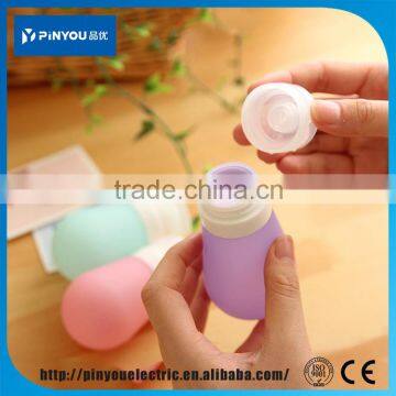 China Portable soft silicone +ABS travel packing bottle Cosmetic packaging