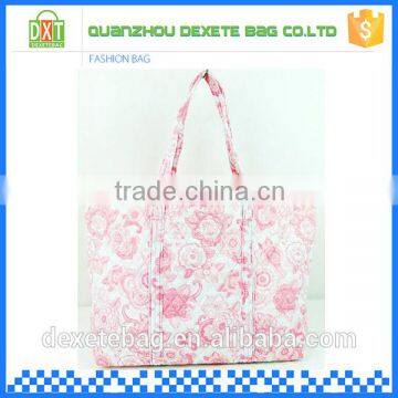 Fashion design large fancy pink beach polyester tote bag woman