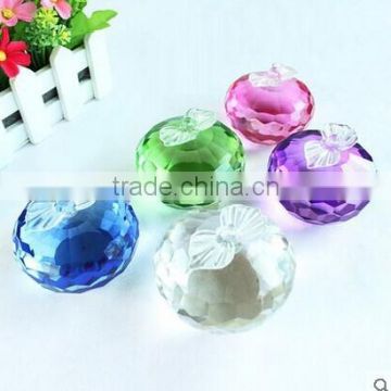 Colorful Crystal Apple with Facets for Elegant Christmas Decoration