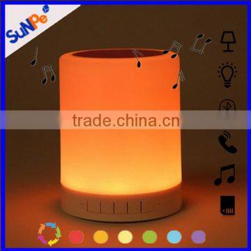 2016 Best Selling Multi-Functional Smart Led Lmap Touch Sensor Light Bluetooth Speaker With Led Light Lamp