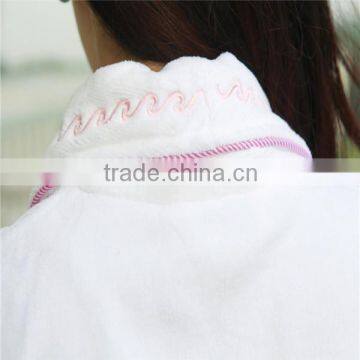 Cotton Women Velour Robes Embroidery White Garments Hotel Bathrobe