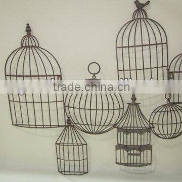 Decorative metal birdcage wall decor