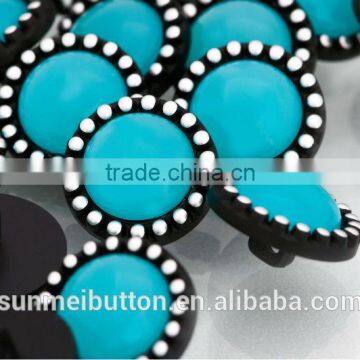 Fancy Opal Color Acrylic Rhinestone Covered Plastic Shank Button photo-2