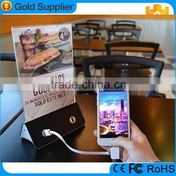2017 online shop  desktop portable 10000mAh 2.1A power bank with 4 USB ports,advertising power bank restaurant