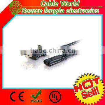UL approved 125V 10A 18AWG US AC power cord NEMA 1-15P to IEC C7 6ft