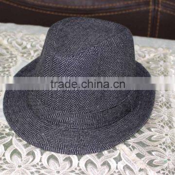Dark grey herringbone tween cheap fedora hats for men