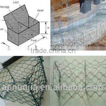 Wire mesh gabion box/PVC and galvanized hexagonal metal mesh gabion box wire mesh