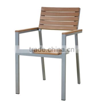 Outdoor non-wood arm chairs stackable