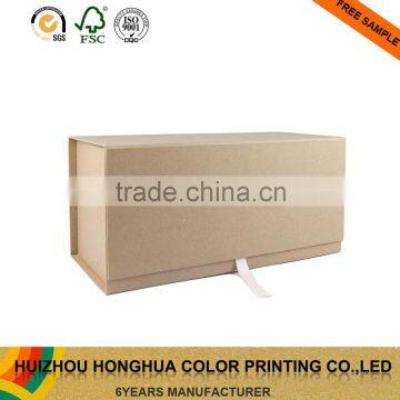 Custom brown kraft paper box folding cardboard magnet packaging box