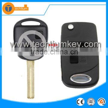 high quality 2 button flip key cover with logo and uncut blade for lexus rx350 gs300 rx330 ls430