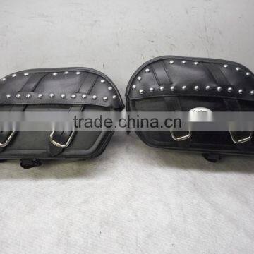 Harley/Others Saddlemen Small Black Pleather Studded Saddlebags