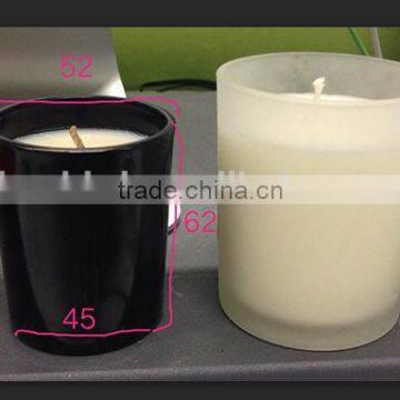 Organic Scented Pure Soy Wax Candle in black/frosted white glass jar