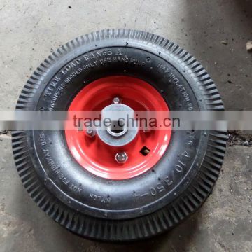 10 inch pneumatic rubber wheel , 3.50-4 metal rim wheel ,hand trolley wheels