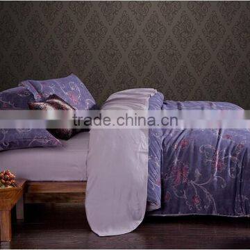 100% satin jacquard purple Bedding set luxury high quality duvet cover set