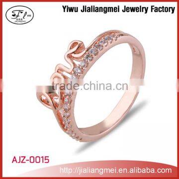 Wholesale Fashion Latest Wedding Rose Gold Filled Finger Rings