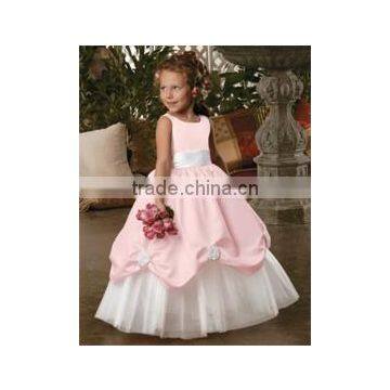 Beautiful and high quality organza flower dress or full-length ball gown flower girl dress or short front & long back girl dress