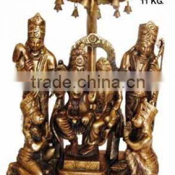 Brass Ram Darbar Statue , Hindu God Statue