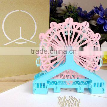 new style beatiful ferris wheel 3d pop up greeting cards