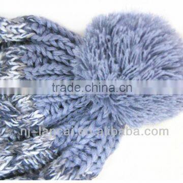 Fashion Winter Ladies Knitted Cable Peaked Hat With Pom-pom photo-5