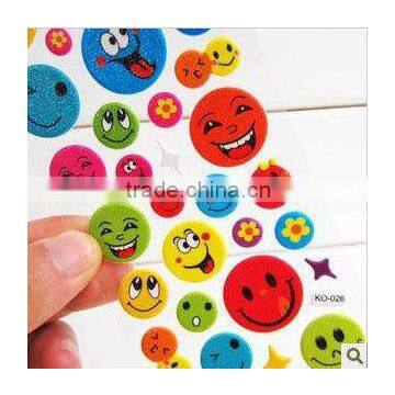 Smiling face glitter stickers