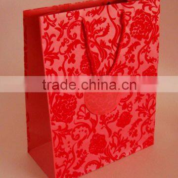 Printed brown kraft paper bag with pp rope