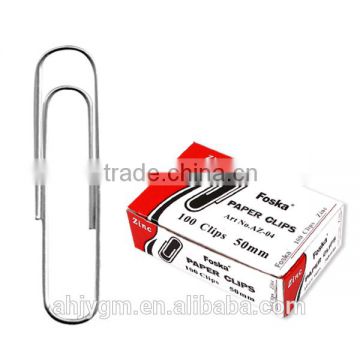 Wholesale good quality round zinc plating paper clips for office