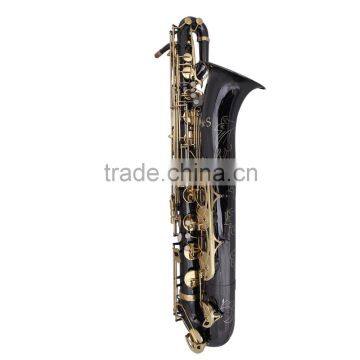 baritone saxophone from China factory black nickel whole body hand engravings