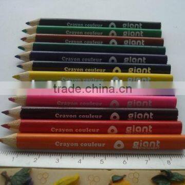 Triangle short wooden 3.5inch mini color pencil for children