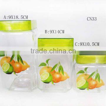 CN33 square glass jar for food and candy