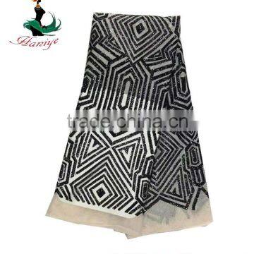 Haniye JLQ08-3/Newest African Net Lace With Sequins High Quality African Tulle Lace Fabric photo-5