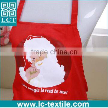 Newest Solid Red Colored 100% Cottton Kitchen Cooking Christmas Apron photo-2