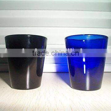 50ml black shot glass cup and blue shot glass cup in high quality