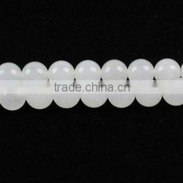 SL72217 Dyed White Jade Plain Round Beads
