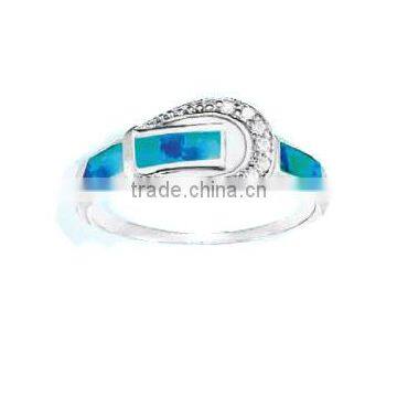 HY Fashion jewelry rhodium plated 925 silver jewelry Belt Buckle opal ring for Women
