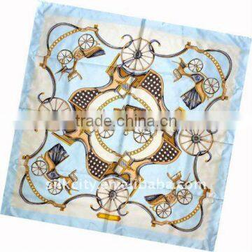 2011 Fashion Colorful Twill Print square silk scarf