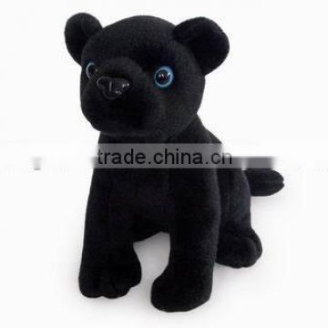 factory wholesale realistic sitting black panther plush toy stuffed plush jungle animal toy plush black panther soft toy