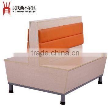 Orange double leather sofa dining seat