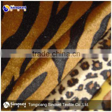 Printed shining velour fabric