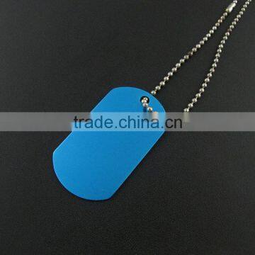 2016 High Quality Metal Aluminum Dog Tag With Ball Chain