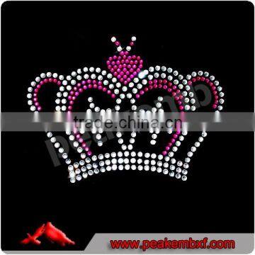 2015 NEW Crown Hot Fix Rhinestone Transfer Iron On Applique Crystal Motif