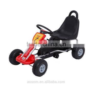 HOMCOM Red Kids Ride on Pedal Go Kart with Hand Brake