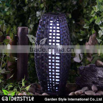 rattan plaited articles solar post light outdoor post light battery operated led lighting