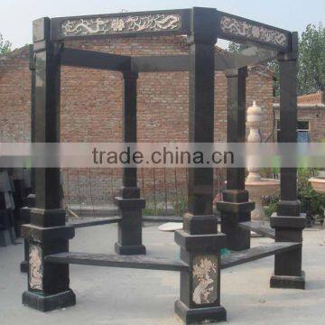 Garden Marble Gazebo with Flowers Statue