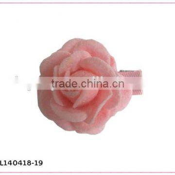 pink felt flower hair clip