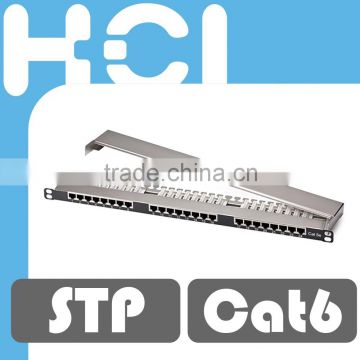 0.5U 24 Port Cat 6 Shielded STP 110 LSA IDC Modular Patch Panel