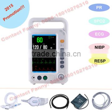 2016 Promotion!!! CE approved Vital Sign 7 Inch 5-Parameter Patient Monitor