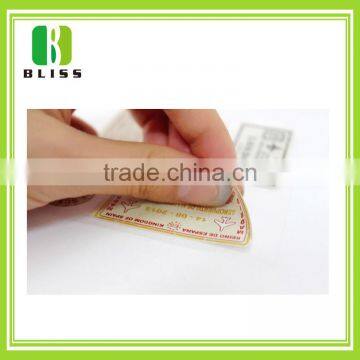 Waterproof china labels printed removable custom print pvc adhesive sticker label