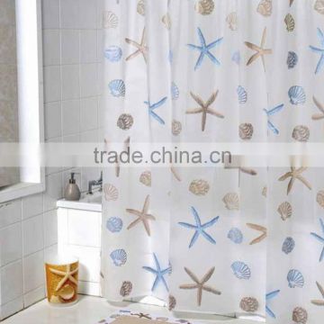 Bathroom Fashion Soft Starfishes Shower Curtain with 12 Rings Hooks 1.8 x 1.8m